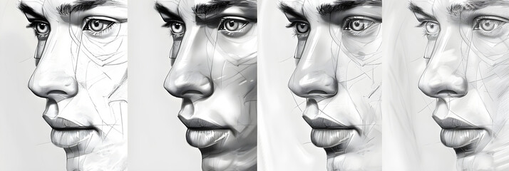 Step-by-Step Guide to Creating Realistic Human Face using Line Art