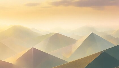 abstract summer polygonal landscape of triangles background - obrazy, fototapety, plakaty