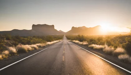 Plexiglas foto achterwand an endless road in arizona amazing travel photography made with generative ai tools © Jayla