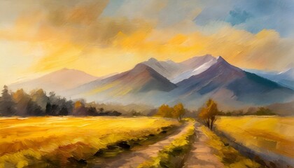 creating watercolor art on canvas with a large artistic print featuring a modern and original acrylic painting with a dry brush background showcasing a beautiful landscape of majestic mounta