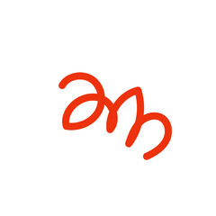 Orange abstract wavy lines vector