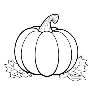 Wholesome pumpkin outline icon in vector format for autumn designs.