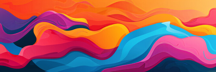 abstract background with colorful shapes and waves, generative AI
