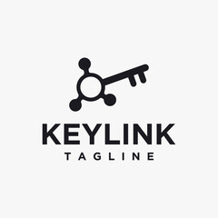 Link and key logo icon vector template on white background