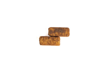 Crispy corn stick biscuits with chocolate flavor