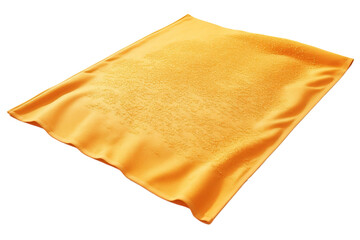Vibrant Beach Towel Spread out on Golden Sand Realistic Portrait Isolated On PNG OR Transparent Background.