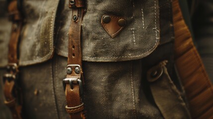 Use a macro shot to focus on the texture of the backpack's material, like canvas or leather