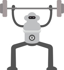 Robot Character Lifting Barbell
