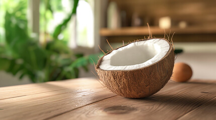 Presenting a Coconut: Tropical Delight in Focus