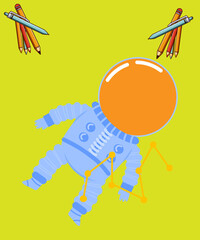 Hand drawn colorful space photo.