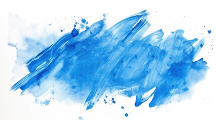 Fluid Expression Blue Paint Brush Strokes in Watercolor