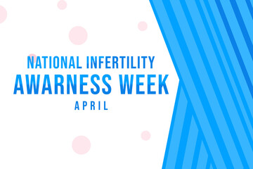 National infertility awareness week in April white with blue stripes design - obrazy, fototapety, plakaty