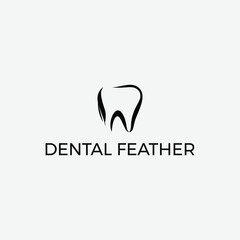 Vector dental feather logo design 