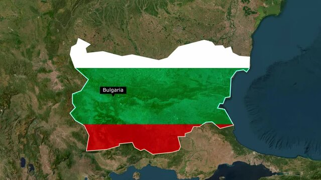 Bulgaria map with flag