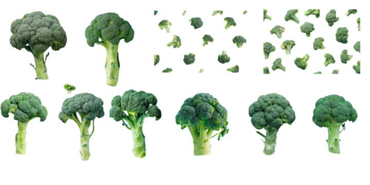 broccoli on blue background,