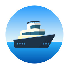 Obraz premium cartoon cruise ship icon vector 
