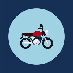 Cartoon classic motorcycle icon vector