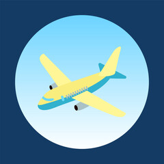 cartoon logo of airliner icon vector