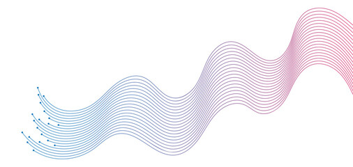 Abstract Wave Lines Forms, Dynamic Wavy Flowing on Transparent Background. Suitable for AI, Tech, Network, Digital, Science, and Technology Themes.