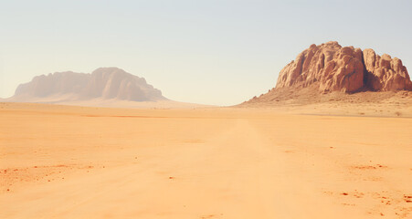 Fototapeta na wymiar a dirt road running through a desert like area