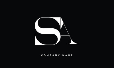 SA, AS, S, A Abstract Letters Logo Monogram - obrazy, fototapety, plakaty