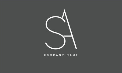 SA, AS, S, A Abstract Letters Logo Monogram