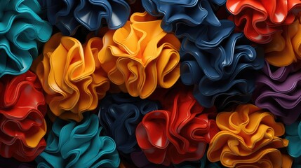 Neurodiversity concept. Multicolored figures of the brain, Origami paper digital paper seamless pattern design