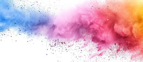 Colorful powder cloud in air