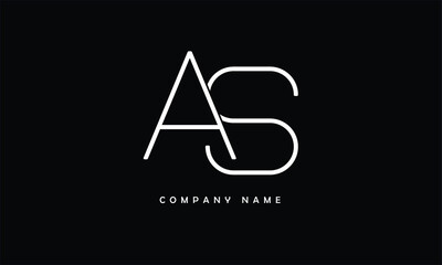 AS, SA, A, S Abstract Letters Logo Monogram - obrazy, fototapety, plakaty