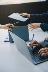 Business Documents, Auditor businesswoman checking searching document legal prepare paperwork or...