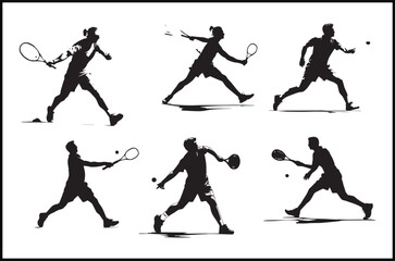Tennis player silhouette,
Tennis clipart,
Tennis athlete vector,
Tennis graphics,
Tennis icon set,
Tennis design elements,
Sport silhouette,
Tennis action silhouette,
Tennis player vector,
