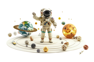 Space Technology: Technology related to space exploration. People are interested in the secrets of the universe and the technology that will help humans travel to other planets, Isolated on a transpar