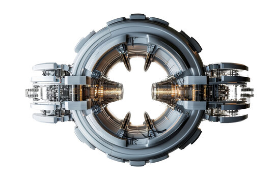 China develops safe, efficient nuclear fusion technology. Isolated on a transparent background.