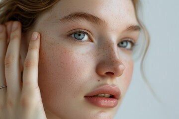 Portrait of a Freckled Young Woman.
