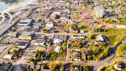 aerial view of duluth minnesota city