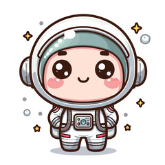 set of cartoon astronaut