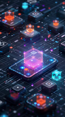 Technology for digital business. global world network and telecommunication technology concept.