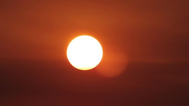 Sunset Bright Orange Sun Red Clear Sky Australia Victoria Gippsland Maffra