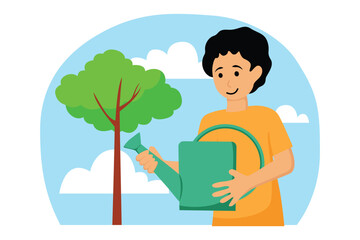 Happy Earth Day Flat Illustration