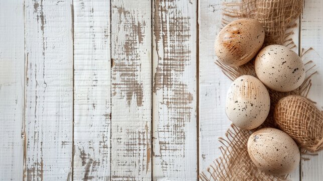 Rustic chic Easter eggs with hand-painted burlap textures