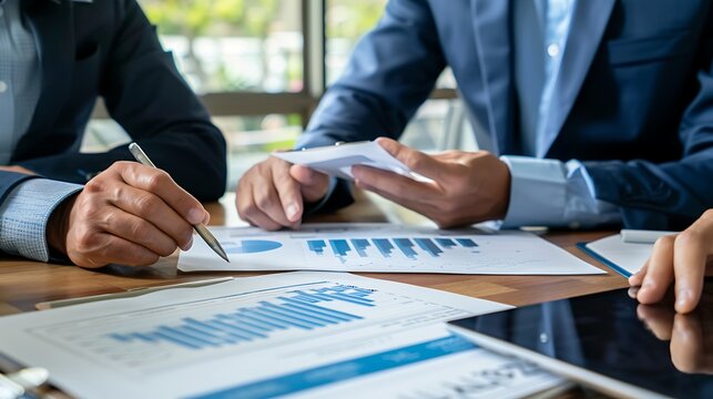 portraying expert advisors assisting clients, emphasizing trust, and highlighting the importance of financial planning