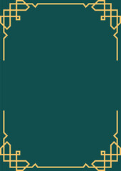 Islamic Green Background with lattern  and ornament. 