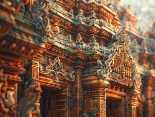 Obraz premium High clarity, ultra-detailed temple close-up view.