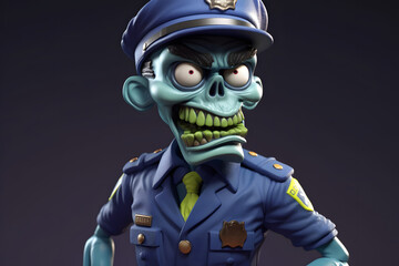 3d zombie police character
