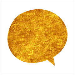glistering gold foil chat bubble