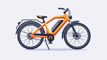 Electric bike icon isolated on white background, eco-friendly transportation symbol, vector illustration
