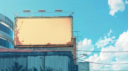 Empty billboard on building facade, ready for customized advertising or promotional messages, Concept illustration