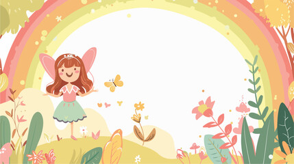 Illustration of an empty template with a fairy and