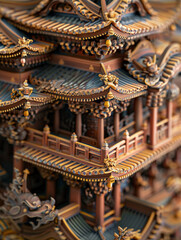 Fototapeta na wymiar Ultra-detailed, high clarity close-up of temple.