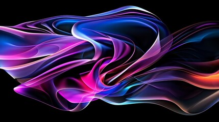 colorful smoke shape swirls on a black background